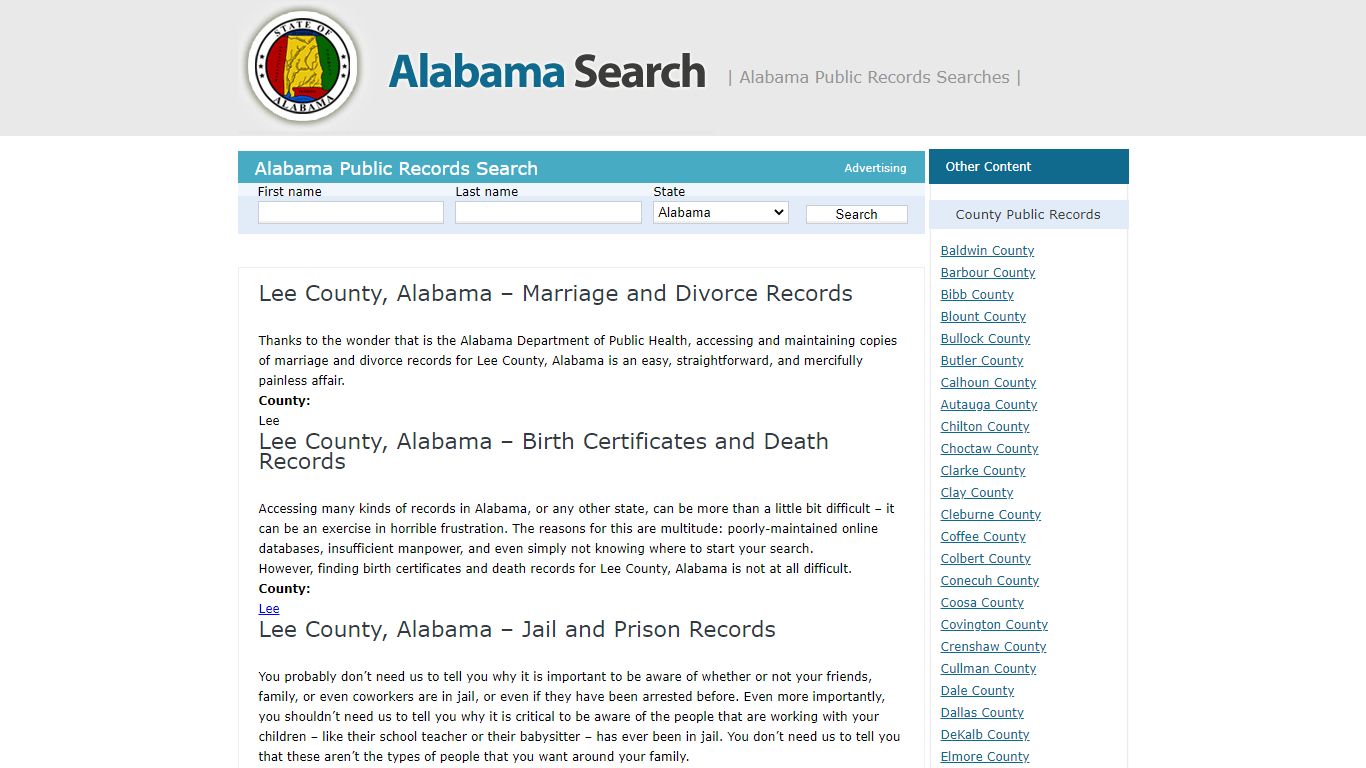 Lee | Alabama - AL Search